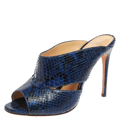 Pre-owned Alexandre Birman Blue Latoya Mules Size 36