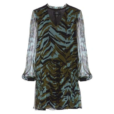 Nissa Zebra Print Silk Dress