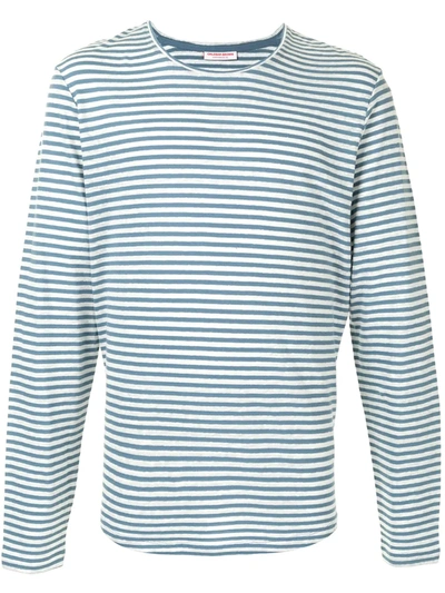 Orlebar Brown Stripe Print T-shirt In Blue