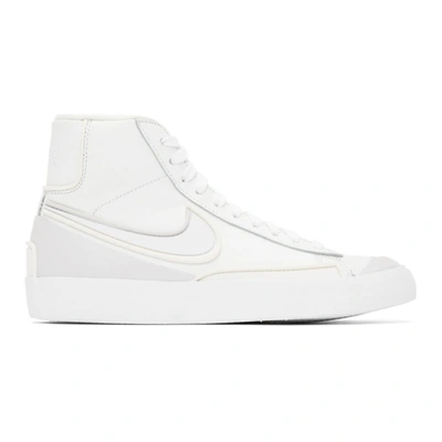 Nike Blazer Mid '77 Infinite Textured-leather High-top Sneakers In White