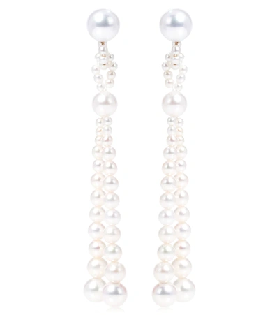 Sophie Bille Brahe Opera 14kt Gold Earrings With Pearls In White