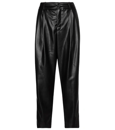 Velvet Simone Faux Leather Tapered Pants In Black