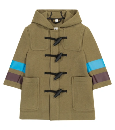 Burberry Kids' Wool Duffle Coat In Green