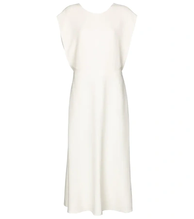 Joseph Delannoy V-back Cady Midi Dress In White