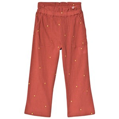 Soft Gallery Babies'  Cinnabar Francine Seersucker Dot Trousers In Red