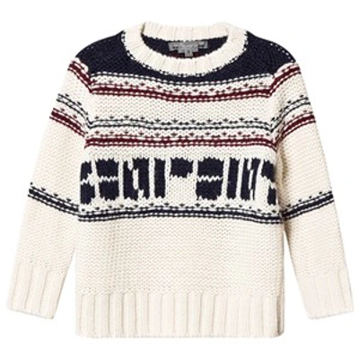 Bonpoint Kids'  Cream  Logo Knit Jumper