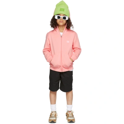 Acne Studios Kids White Patch T-shirt In Pink