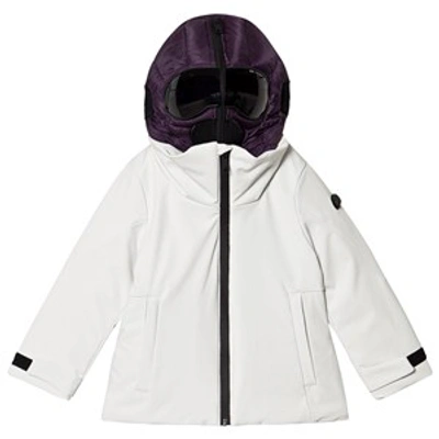 Ai Riders On The Storm Kids' White Coat With Detachable Purple Goggle Hood