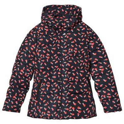 Stella Mccartney Kids' Black Ladybird Print Puffer Coat In Red