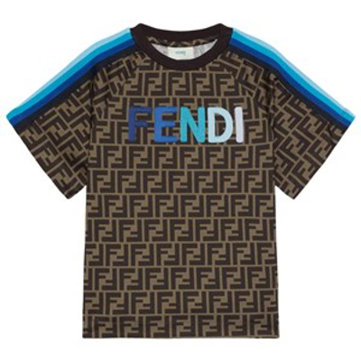 Fendi Brown Ff Logo Rainbow T-shirt