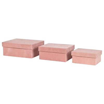 Christmas Kids 3-pack Velvet Storage Box Pink One Size