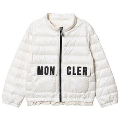 Moncler Kids'  White Violette Branded Down Jacket