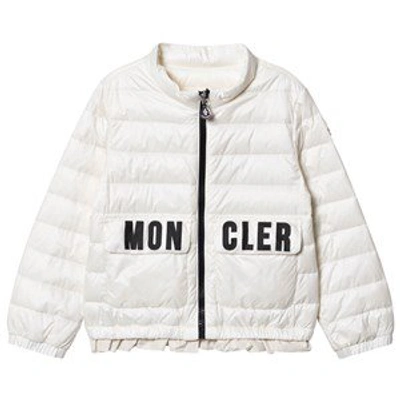 Moncler White Violette Branded Down Jacket In White