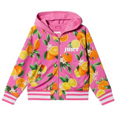 Juicy Couture Kids'  Pink Orange Orchard Fruit Print Track Jacket