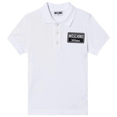 Moschino Kids'  White  Milano Badge Polo Shirt