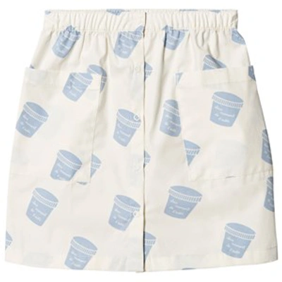 Tinycottons Babies'  Off White/light Cerulean Blue Skirt