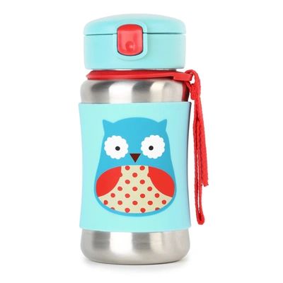 Skip Hop Zoo Straw Bottle Owl In Blue