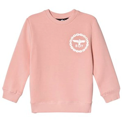 Boy London Kids' Pink And Gold Eagle Back Print Sweatshirt
