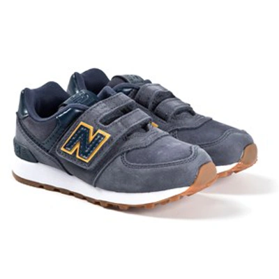 New Balance Kids'  Navy Suede Velcro Trainers