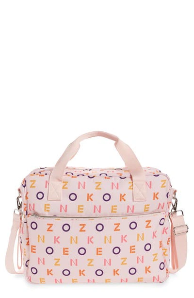 Kenzo Babies' Logo Canvas Diaper Bag In Light Pink