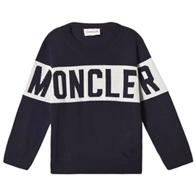 Moncler Babies'  Navy Logo Knitted Sweater