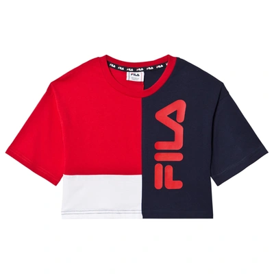 Fila Kids' Colourblock Branded Bella T-shirt Red ModeSens