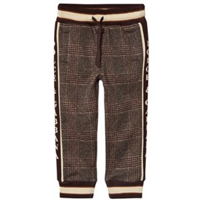 Dolce & Gabbana Babies'  Brown Check Branded Side Stripe Sweatpants