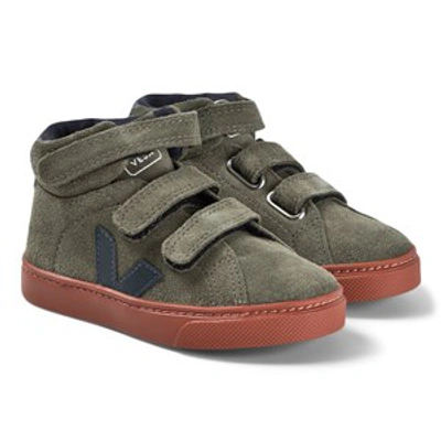 Veja Kids' Esplar Mid-rise Nubuck Sneakers In Green