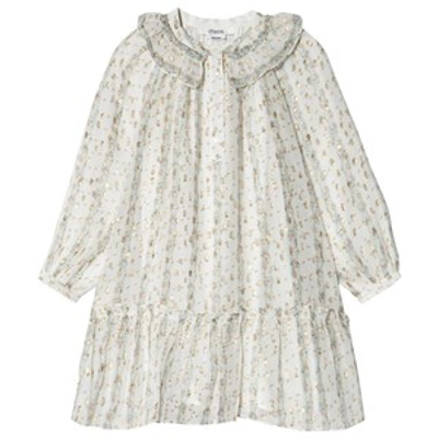 Bonpoint Kids'  Floral Dress Cream 8 Years In White