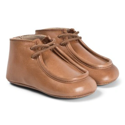 Bonpoint Kids' Cherry Crib Shoes In Brown