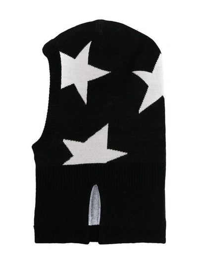 Molo Kids' Star Intarsia Knitted Balaclava In Black