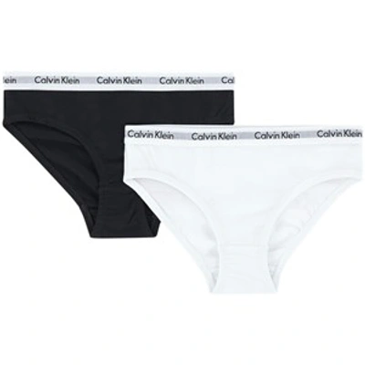 Calvin Klein Kids' Girls Black & White Cotton Knickers (2 Pack