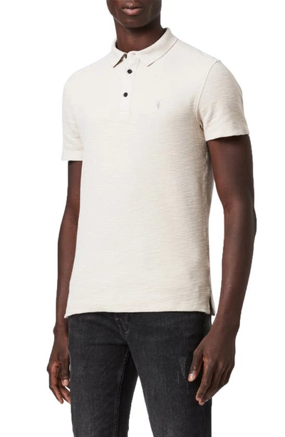 Allsaints Muse Polo Shirt In Natural Ecru
