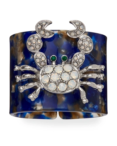 Joanna Buchanan Tortoiseshell Crab Napkin Rings (set Of 4) In Sapphire