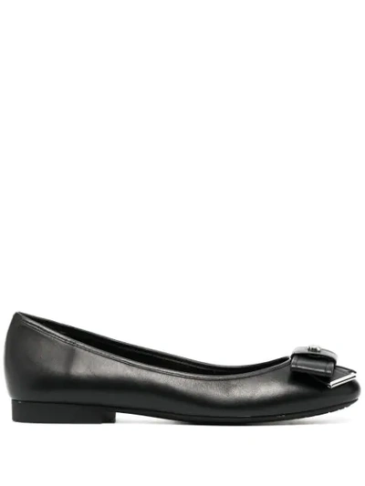 Michael Michael Kors Bow Front Ballerina Shoes In Black