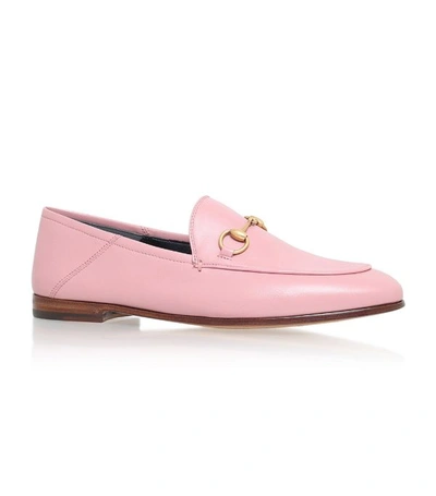 Gucci Brixton Leather Collapsible Loafers In Pale+pink