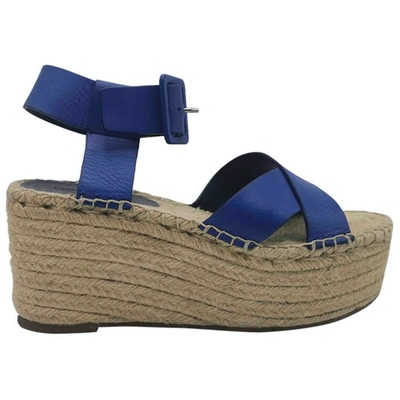Pre-owned Celine Leather Sandals In Blue