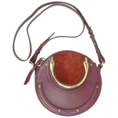 Pre-owned Chloé Pixie Leather Crossbody Bag In Burgundy