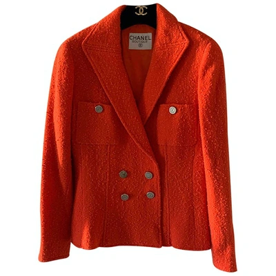 Pre-owned Chanel Wool Blazer In Red