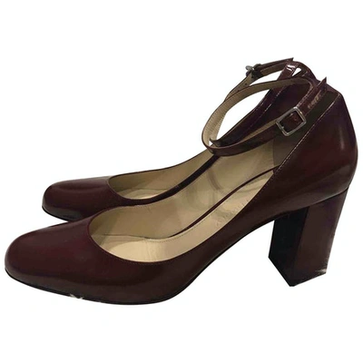 Pre-owned Theory Burgundy Leather Heels