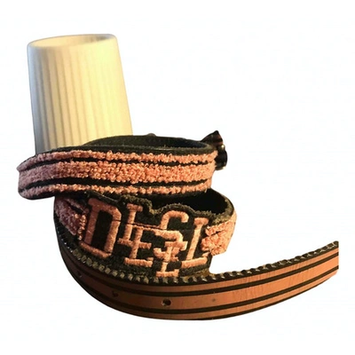 Pre-owned Diesel Leather Belt In Pink