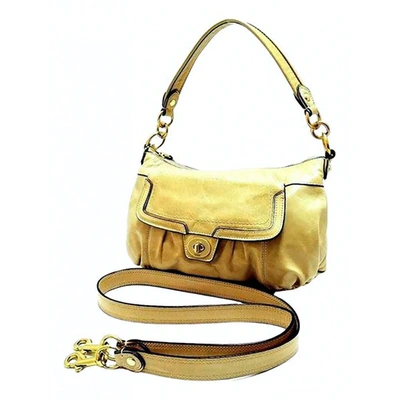Pre-owned Coach Leather Handbag In Yellow