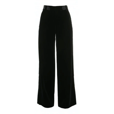 Pre-owned Giorgio Armani Velvet Large Pants In Black