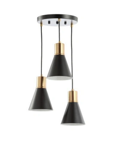 Jonathan Y Apollo 3-light Metal Led Pendant In Black