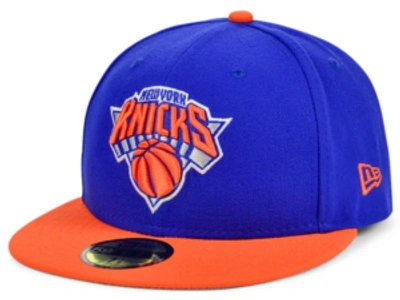 New Era New York Knicks Basic 2-tone 59fifty Cap In Royalblue