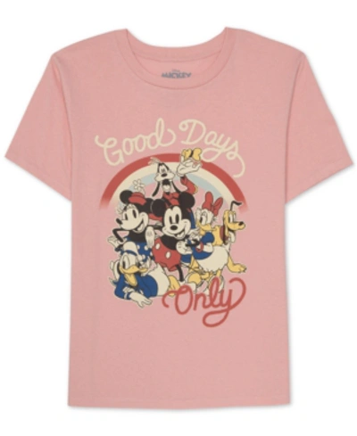 Disney Juniors Mickey & Friends Graphic Print Top In Pink