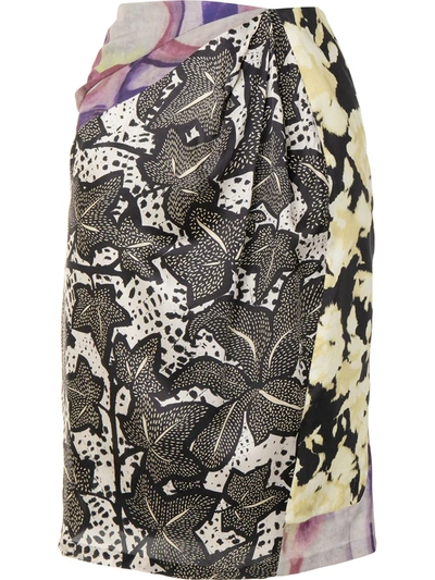 Pre-owned Dries Van Noten Abstract Print Skirt In Yellow