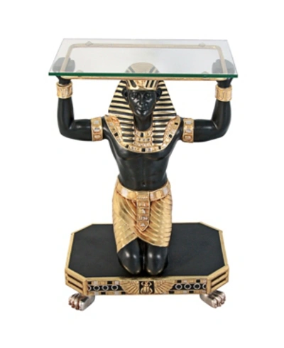 Design Toscano Servant To The Pharaoh Glass-topped Console Table In Multi