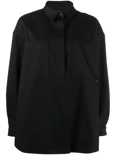 Sunnei Concealed Front Shirt Jacket In Black