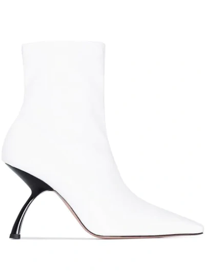 Piferi White Merlin 85 Vegan Leather Ankle Boots